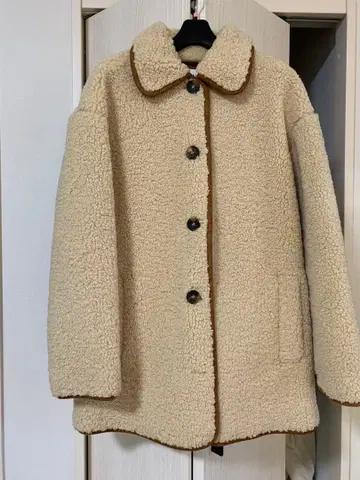 ZARA 보아 자켓 S 크림색