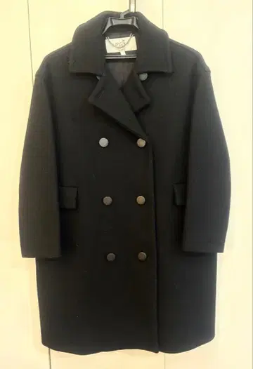 [새상품급 보관] ADORE 울 더블 브레스트 코트 블랙 피코트 스타일