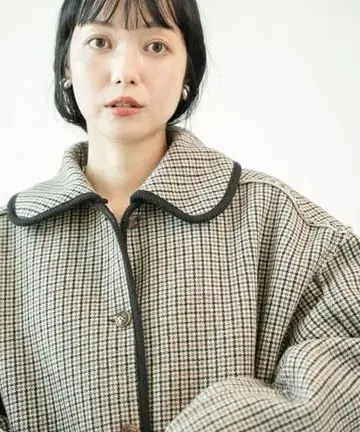 리버서블 체크 보아 자켓