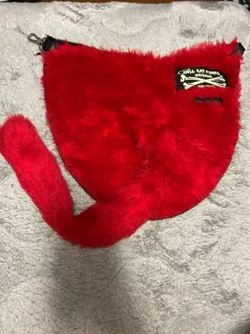 헬캣펑크 꼬리 달린 힙 백 빨간색