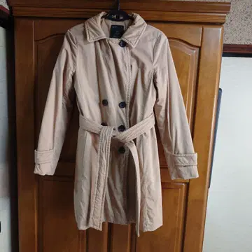 GAP 베이지 다운 롱 코트 더블 브레스트