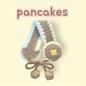 팬케이크 귀도리 니트 핸드메이드 크로셰 뜨개질 복슬복슬