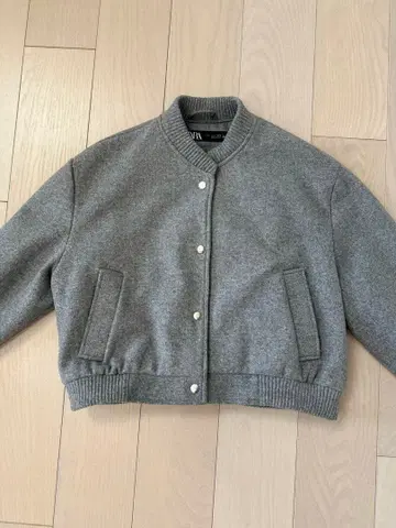 ZARA 그레이 봄버 자켓 L