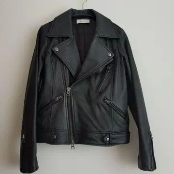 블랙 가죽 여성용 라이더 자켓