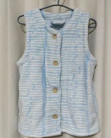 스카이블루 스트라이프 슬리브리스 베스트