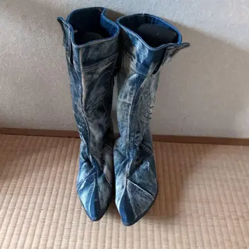 데님풍 롱 부츠 웨스턴 스타일