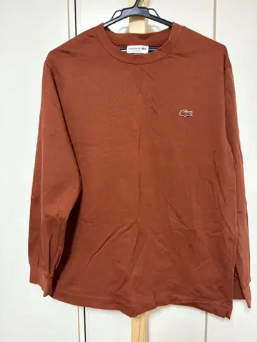라코스테 LACOSTE 브라운 긴팔 티셔츠 M