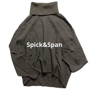 스픽 앤 스팬 터틀넥 변형 니트 스웨터 카키