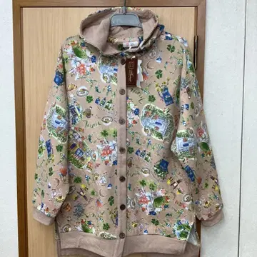 카모이 요코 TUNIC 충전솜 퀼팅 상의 후드티 클로버