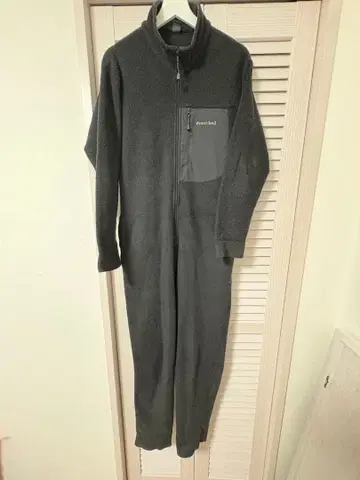 남녀 공용 mont bell 몽벨 올인원 블랙 점프수트 플리스 L