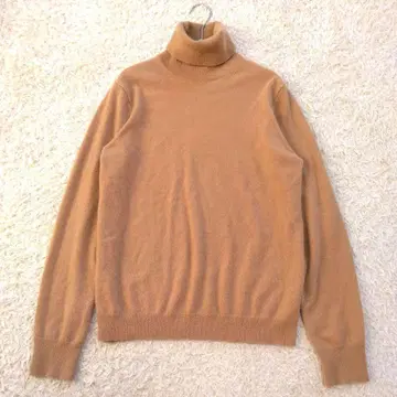 UNIQLO 터틀넥 니트 스웨터 캐시미어 100% 브라운 계열 L