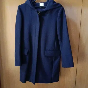 DRESS UP 후드 부착 네이비 코트