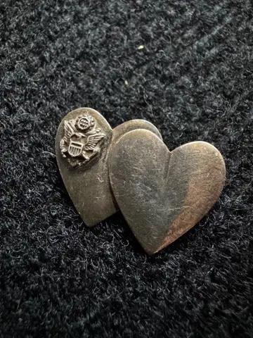 40s military Heart 모티브 SILVER PINS