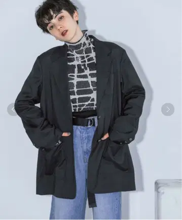 PAGEBOY 체크 블레이저 자켓 블랙