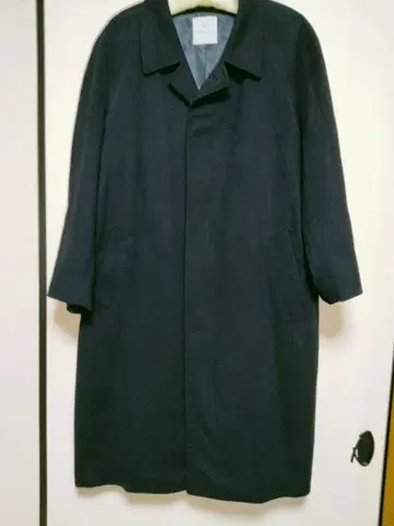 HICKEY FREEMAN 블랙 스텐 칼라 롱 코트 캐시미어 100%