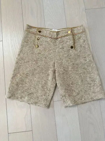 드레 스테리아 베이지 트위드 하프 팬츠