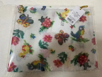 페이러 하이디 D링 메쉬 파우치 화이트