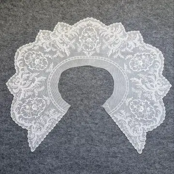 미사용 실크 레이온 꽃무늬 자수 탈부착 카라