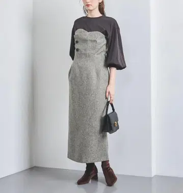 [ 새상품급 ] P 뷔스티에 원피스 유나이티드 애로우즈