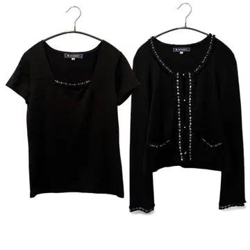 새상품급 M'S GRACY 비쥬 부착 니트 가디건 앙상블 블랙 38