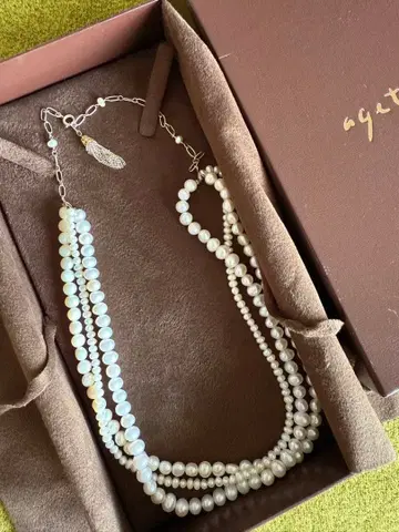 아가트 실버 펄 목걸이