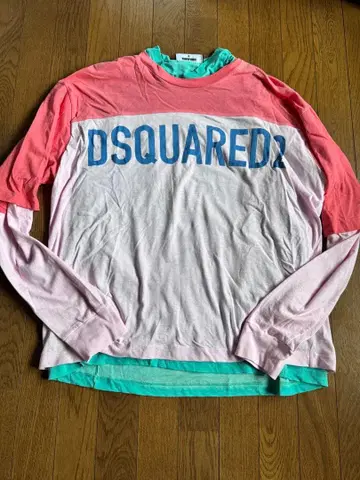 DSQUARED2 2장 겹침 롱 T셔츠