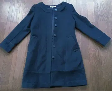 노카라 블랙 롱 코트