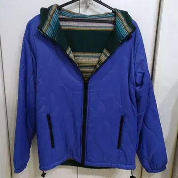 후드 부착 파랑 자켓