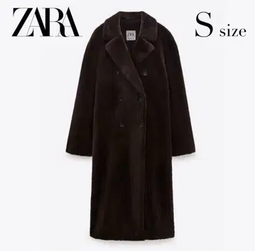 ZARA 롱 기장 인조 모피 체스터 코트