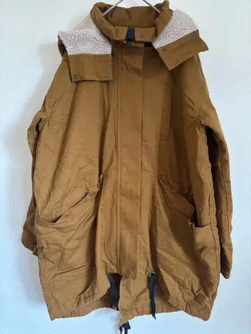 KEF 롱 무스탕 코트 후드 점퍼 보아 포함 F 브라운 계열