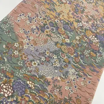 6677 코몬 옷감 순수 실크 핑크 오렌지 보라색 꽃 크레이프 원단