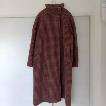 ungrid 언그리드 스탠드 카라 루즈 체크 코트