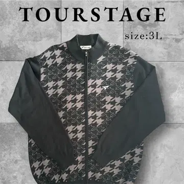 TOURSTAGE 3L 하운드투스 패턴 니트 블루종 골프