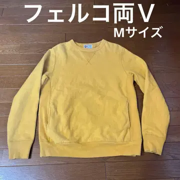 펠코 양V 맨투맨 M 사이즈 리버스 타입 머스타드