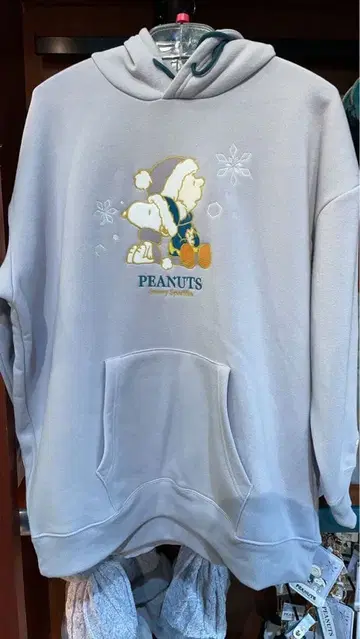 유니버셜 USJ 스누피 크리스마스 후드티 그레이