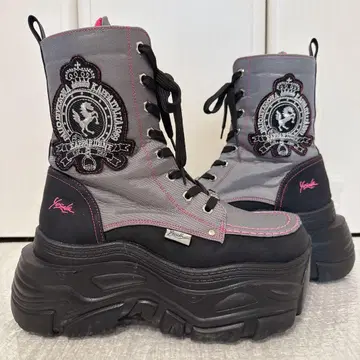 YOSUKE 통굽 패치워크 스니커즈 부츠