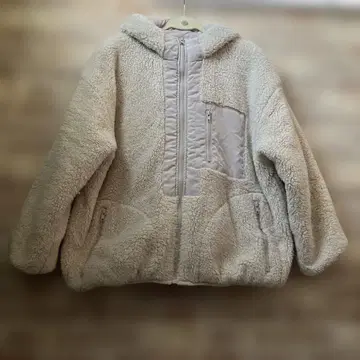 2웨이 후드 부착 모코모코 아우터 아이보리 M 사이즈