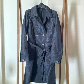 BARNEYS NEW YORK 블랙 더블 브레스트 롱 코트 38