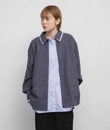 KBF 체크 레이어드 BIG 셔츠