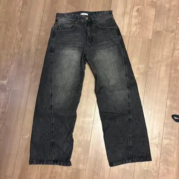 WYM RIDNM 빈티지 워싱 커브드 데님