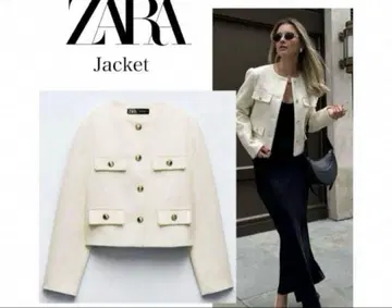 [ 컨디션 최상 ] 플랩 크롭 자켓 화이트