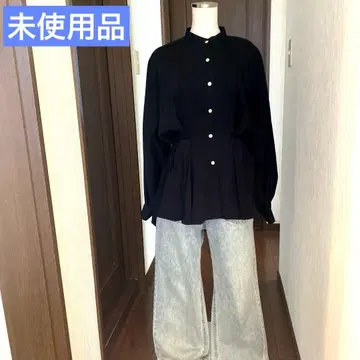 엠마 테일러 시착만 한 미사용품 블랙 디자인 블라우스 셔츠