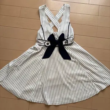 슬리브리스 스트라이프 원피스 M