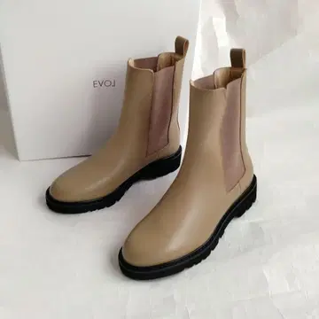 EVOL 이볼 가죽 사이드 고어 부츠 오크 24.5cm 천연 가죽