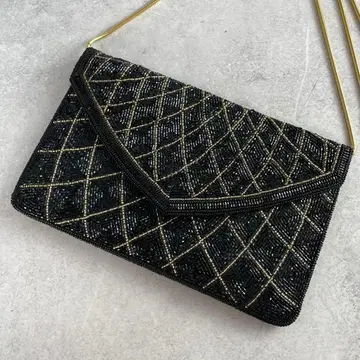 구하기 어려움 루미하시모토 비즈 숄더백 사코슈 블랙