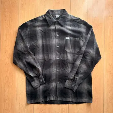CalTop 옴브레 체크 플란넬 셔츠 블랙 차콜