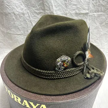 긴자 토라야 TORAYA 올리브 그린 울 햇 60 사이즈
