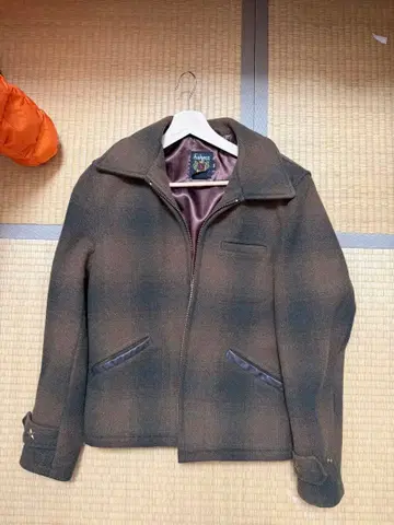 Schott 옴브레 체크 멜톤 울 CPO 자켓 남성용 US34