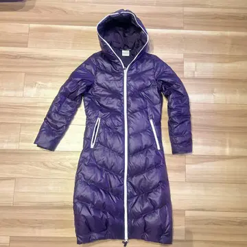 adidas 후드 부착 롱 다운 자켓 보라색 M 사이즈