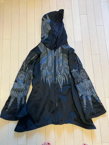 아트 프린트 후드티 펑크 헤비메탈 사탄 롱 후드티 속기모